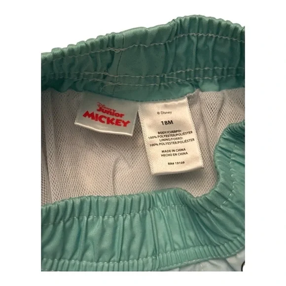 Mickey Mouse Surfing Old School Trunks  Light Blue and Yellow Size 18M Aulani - Picture 3 of 3